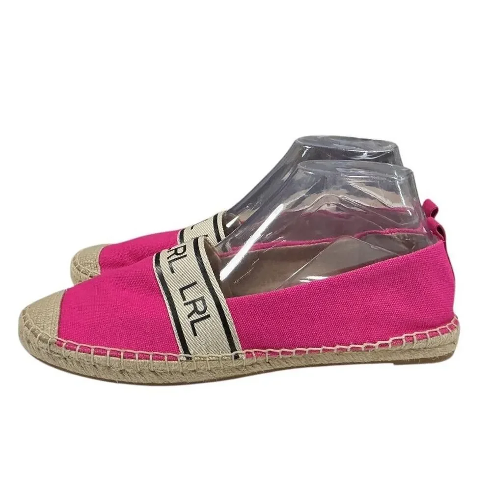 Lauren Ralph Lauren Shoes Women 10 Pink Canvas Caylee Espadrille Slip On Vegan